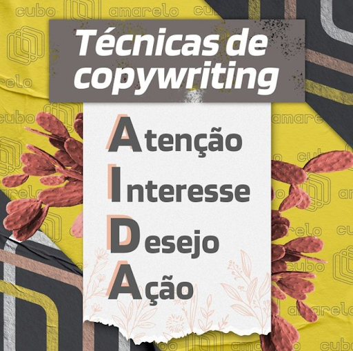 Post do Instagram Cubo Amarelo mostrando a técnica AIDA de copywriting para captar leads