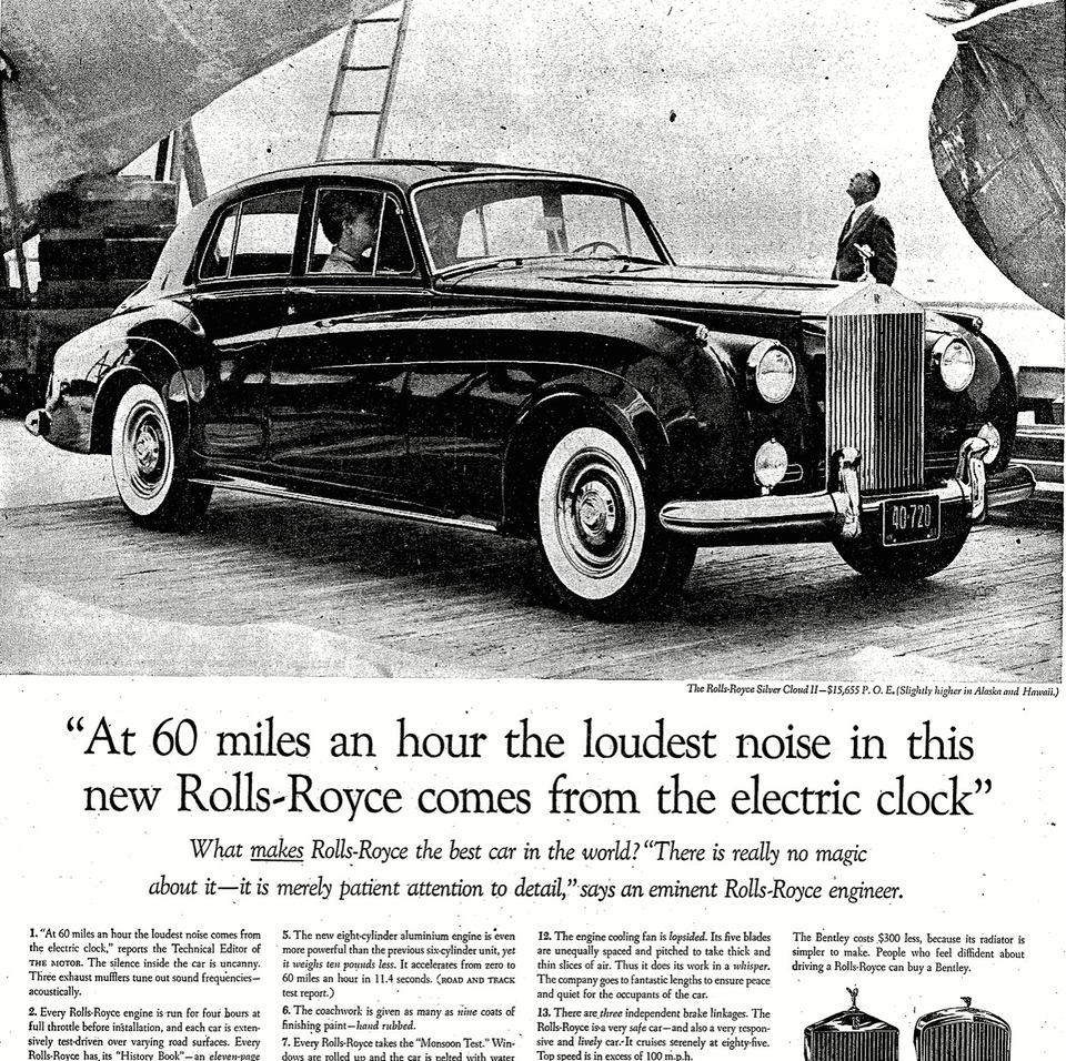 Anúncio de David Ogilvy para a Rolls Royce