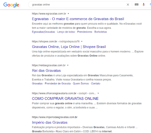 print do google pesquisa de palavra-chave